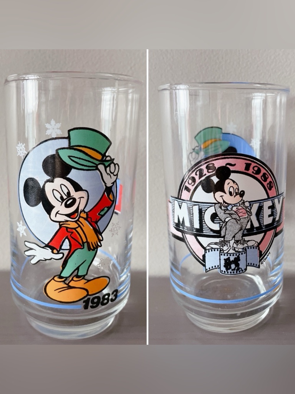 Disney 1983 Micky Mouse Glass Collectable drink ware glassware vintage